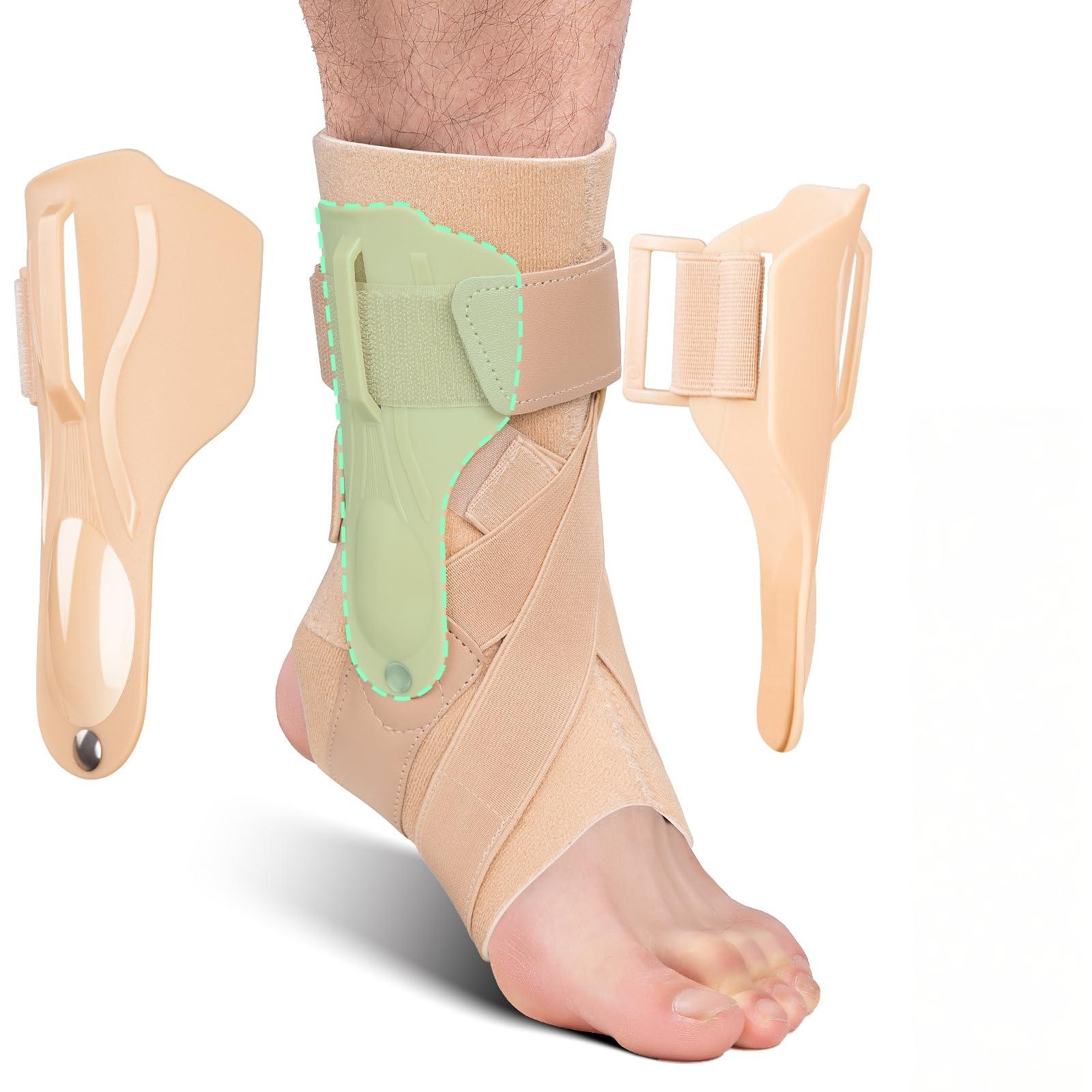 Enkel Ergonisch Ondersteunend Brace Met X-Vormige Kruislings Bevestigende Compressiehoes Vetersluiting Enkelondersteuning Kenmerken Enkelwikkel Geschikt Ideaal Voor XL beige