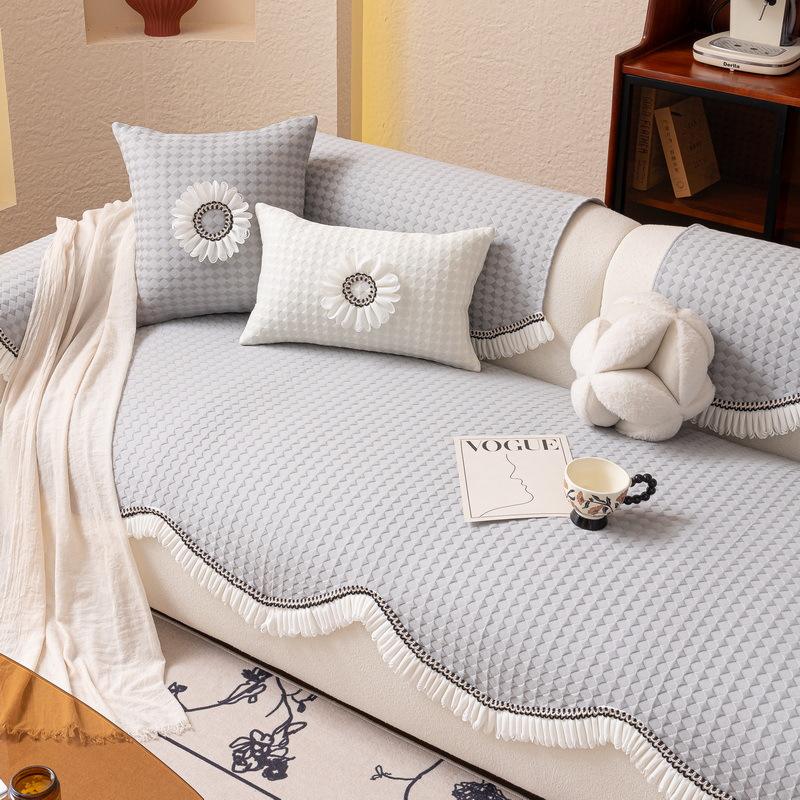 Summer Sofa Cushion  New Special-Shaped Cool Bean Ice Silk Sofa Seat Cushion Summer Cool Non-Slip Sofa Cover
