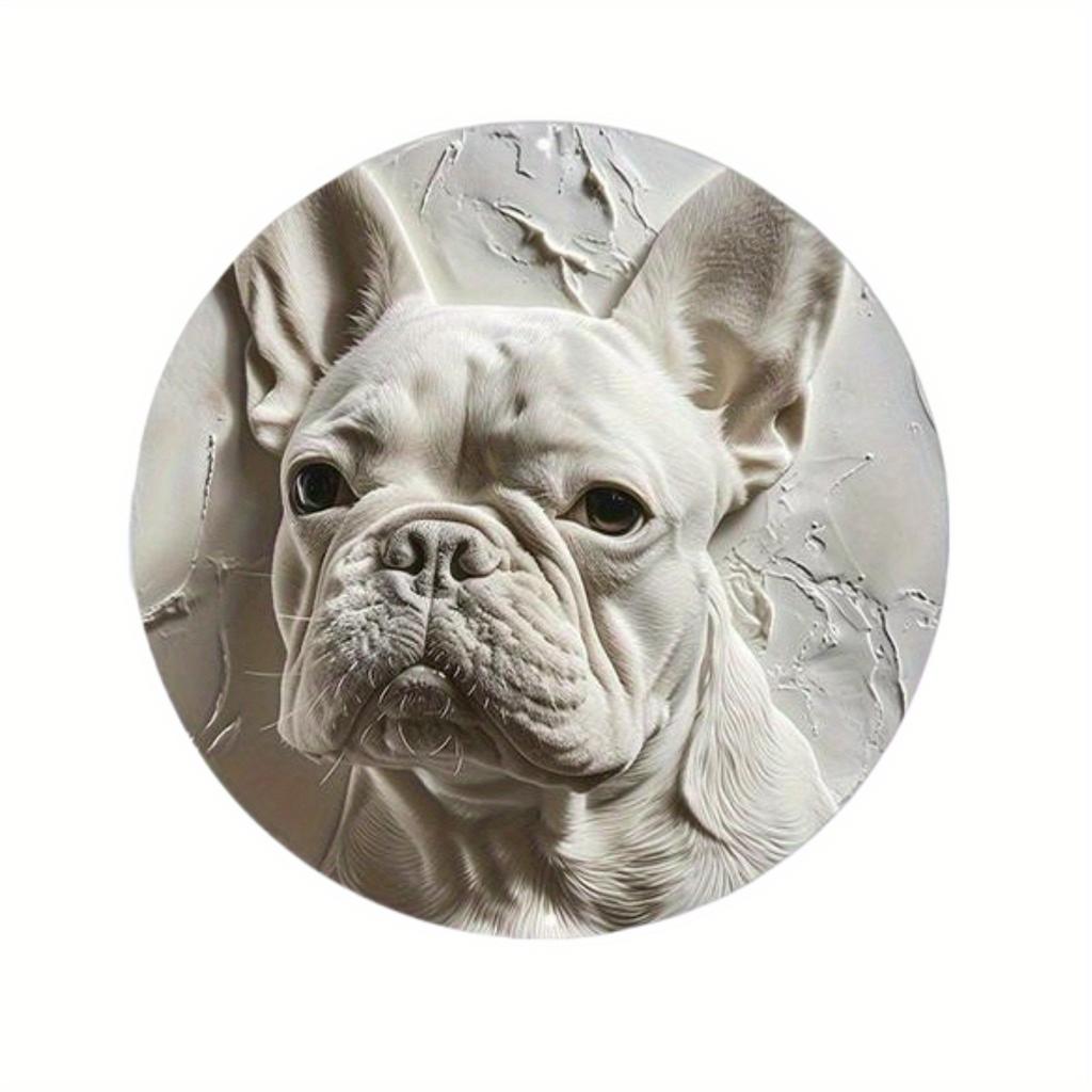 1pc 2d Flat Wood Round Wooden Sign - 20cm Art Painting Wreath Decorative Plates Entrance Decor Gift Mask Theme for Bar Cafe Club Home Room Wall Decor