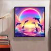 New Arrival 5D DIY Full Circle Diamond Painting "Leaping Dolphin" Embroidery Cross Stitch Home Decor Gift
