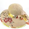 Foldable Flower Embroidery Hat Wide Brim Panama Hat New Straw Beach Cap  Outdoor Casual