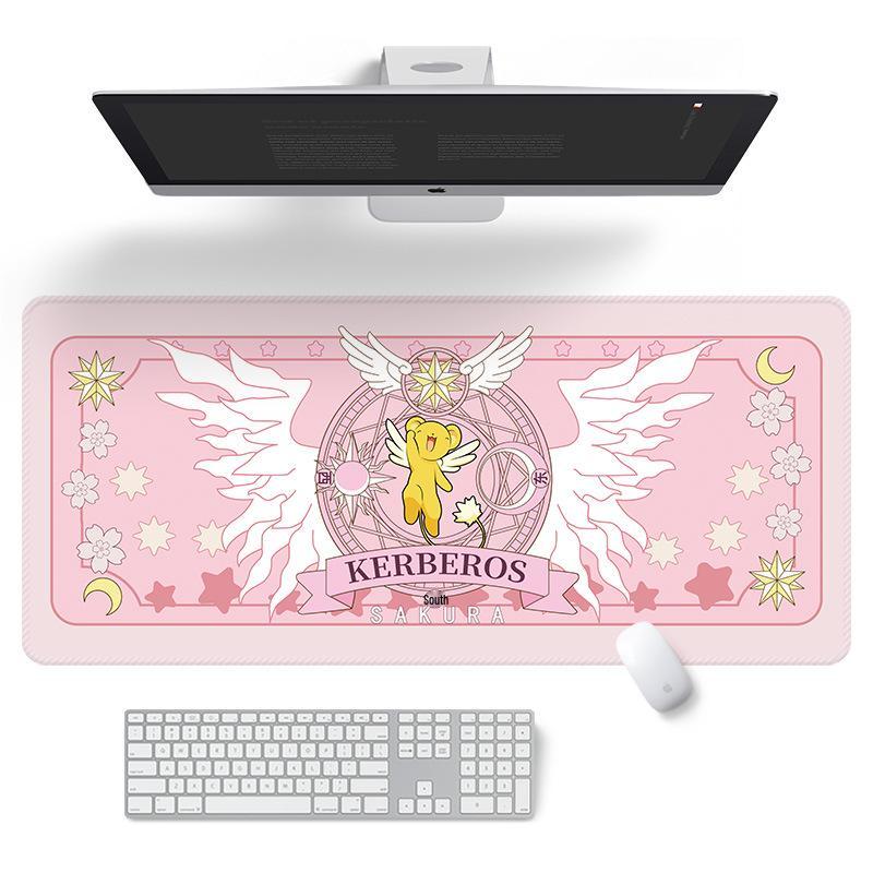 Podkładka pod mysz Magic Circle Magical Girl XL z pogrubionymi obszywanymi krawędziami i podpórką pod nadgarstek – urocza i idealna do użytku biurowego lub z laptopem.