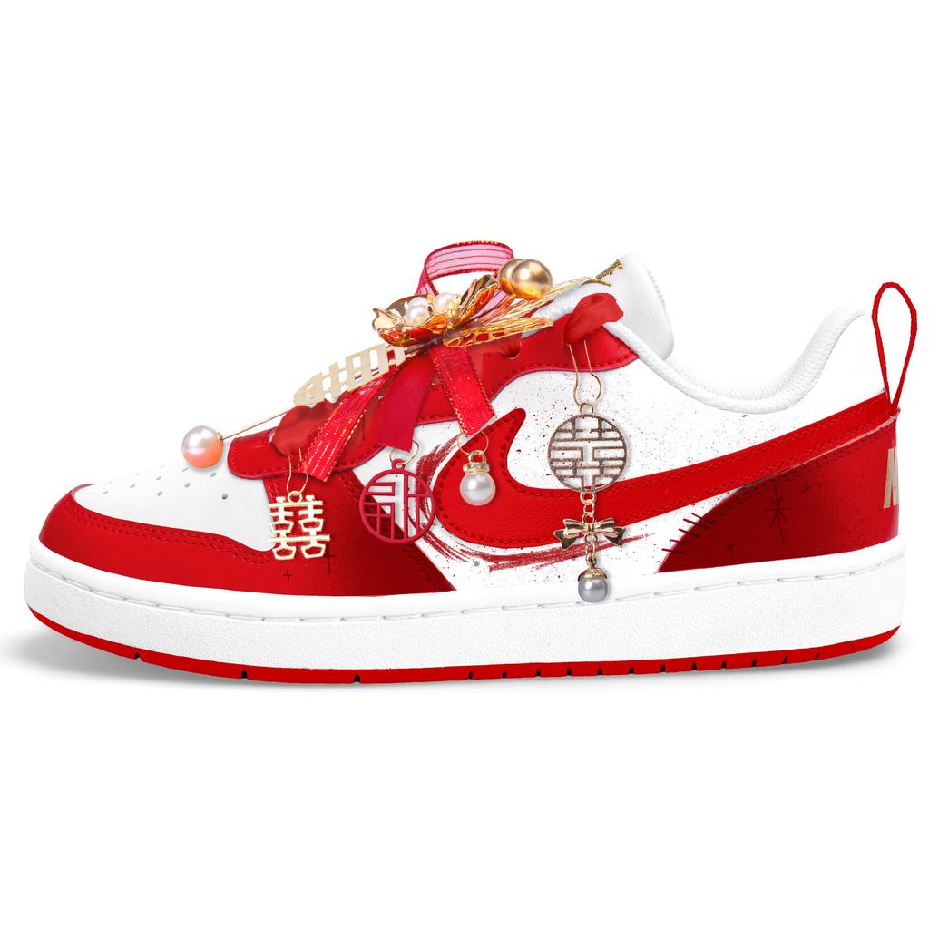 Nike Court Borough Low top Skateboard Shoes Women's White Red DV5456-137(Team1733-S-BOX)