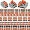 AIMOONSA Compact Wire Connectors - 110 Pcs Kit (55×2P, 45×3P, 10×5P) Orange, Nylon PA6, 20–12/24–14 AWG