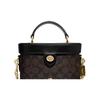 Coach Kay 20 Classic Monogram Logo Zipper Closure PVC Leather Box Bag Shoulder Crossbody Handbag Small Women handbag Brown Black 78277-IMAA8