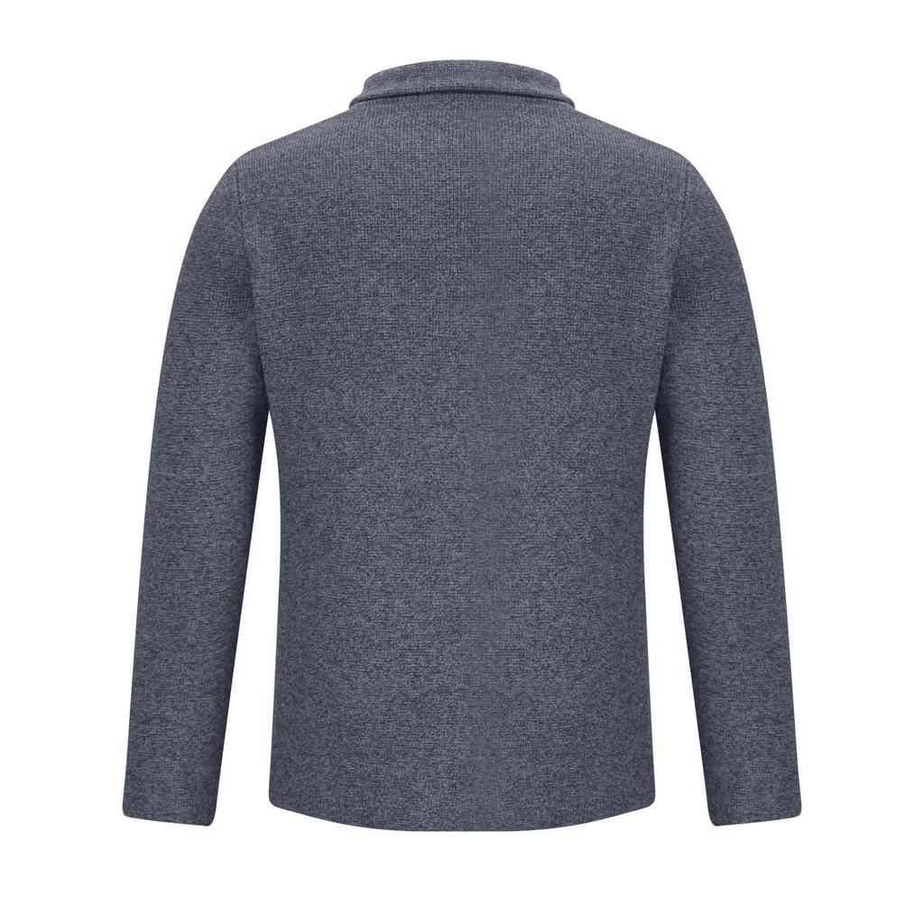 Men's Casual And Trendy British-style Solid-color Warm Cardigan Sweater, Men's Long-sleeved Button-up Stand-up Collar Sweater