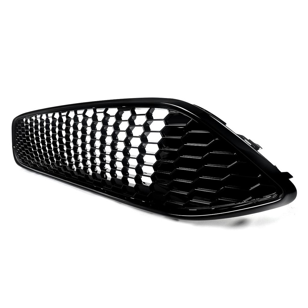 Front Upper Bumper Grille For 2015-18 Ford Focus S SE RS Gloss Black Honeycomb