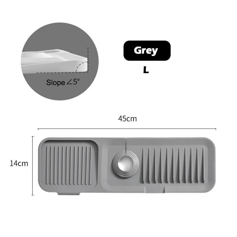 

Силиконовый коврик для крана, коврик для ванной и кухни, анти-брызг, сливной коврик для крана, водонепроницаемый утолщенный дно светло-серый