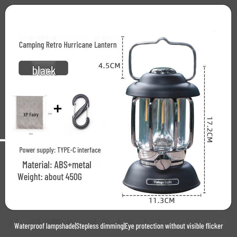 Rechargeable Retro Camping Lantern with Kerosene and Super Long Battery Life