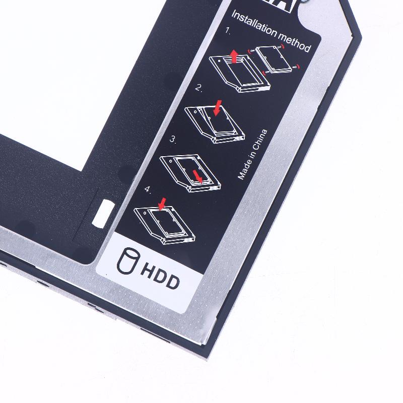 1 Set 2.5" Ssd Cd Dvd a Custodia Alloggiamento per Hdd Cd-Rom Odd Optibay Plastica Alluminio Universale 9.5/12.7Mm Sata 3.0 Caddy per Secondo Hdd