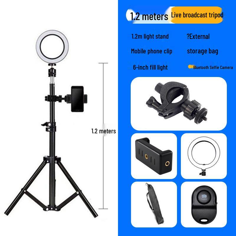 Photography Light Stand & Mobile Phone Tripod – 2.1m Adjustable Floor & Desktop Bracket for Live Streaming