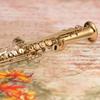 Soprano Sax Straight Saxophone Brass Bb B Flat Woodwind Instrument for Student Beginner Professional Natural Shell Key