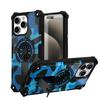 Painting Army Camouflage Carbon Fiber Magnetic Bumper Phone Case With Kickstand For iPhone 17 16 15 Pro Max Samsung S25 S24 A56 Hard Protective Cover