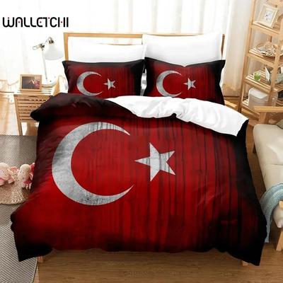 Al Bayrak Turkey Flag Bedding Set Duvet Cover Bed Set Quilt Cover Pillowcase Comforter King Queen Size Boys Adult Bedding