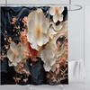 3D Stereo Beautiful Flower Printing Bathroom Curtain Waterproof Polyester Shower Curtain Home Decoration Curtain with Hooks