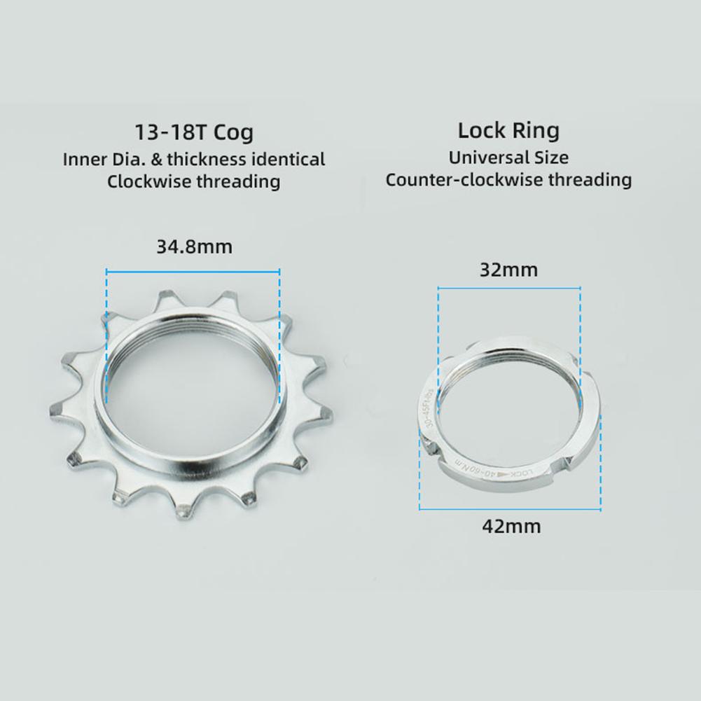 13t/14t/15t/16t/17t Fixed Gear Bicycle Wheel Cogs Sprocket With Lock Ring Cycling Accessories For Fixie Track Bike Hub