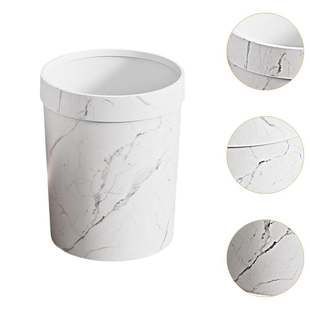 Trash Bin Garbage Basket, Household ,Reusable, Round Paper Basket, Garbage Container, Rubbish Bin for Home Dorm Room Kitchen