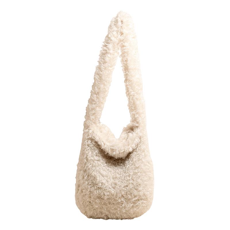 

Мягкая пушистая меховая наплечная сумка на осень/зиму 2025 - Вместительная универсальная сумка-тоут кроссбоди