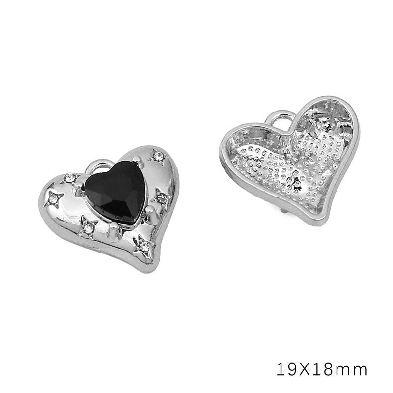 

Подвески из сплава в виде луны и звезды для изготовления ювелирных изделий, DIY браслет, ожерелье, подвески-сердечки 19x18mm 1pc