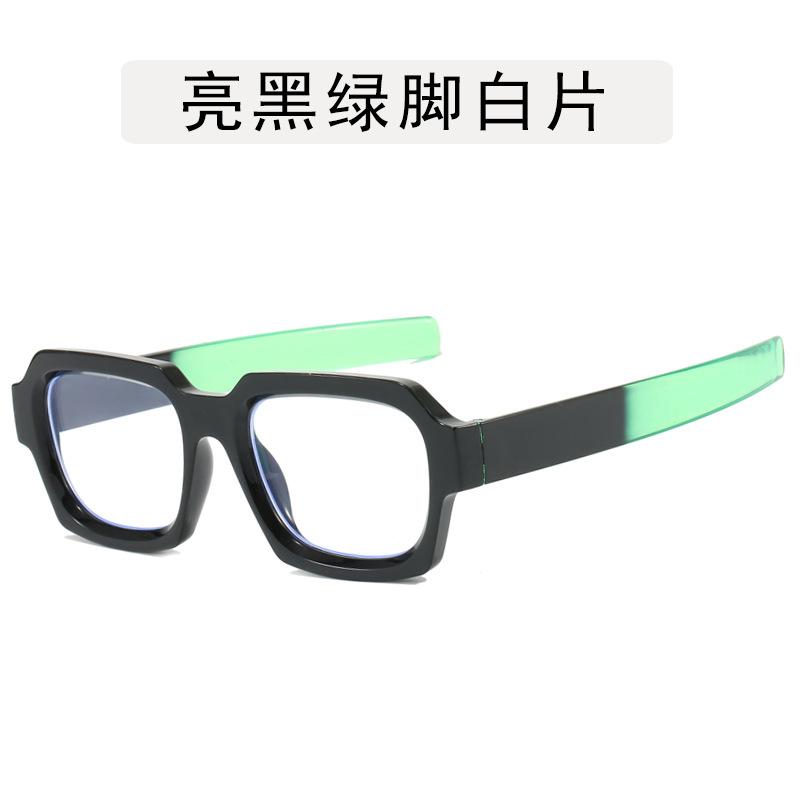 Lunettes pour Homme de Forme Carrée Style Hip Hop Couleur Contrastée Monture de Lunettes pour Femme Élégantes Bloquant la Lumière Bleue Lunettes pour Homme