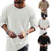 Maglione da Uomo Casual Monocolore Maglieria Girocollo Manica Lunga Camicia Pullover Top