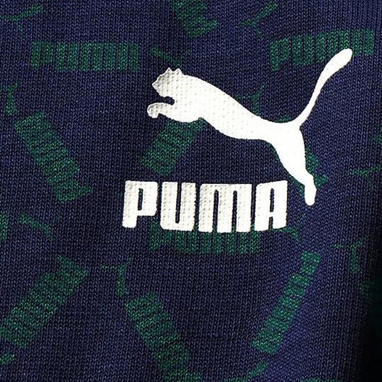 Puma Printed Crew Neck Sweatshirt Men Tops Blue 579707-02
