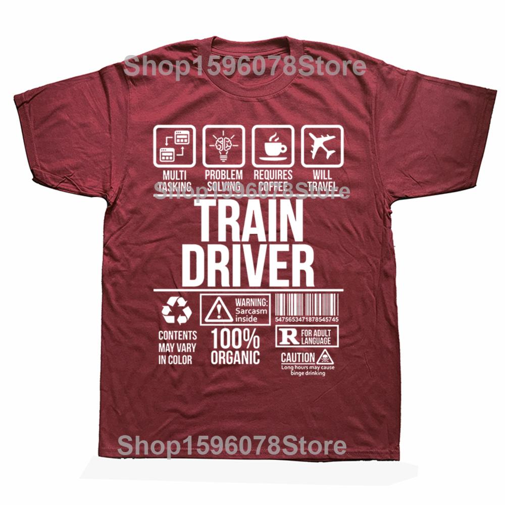 Funny Train Driver Job Profession T Shirts Graphic Cotton Streetwear Short Sleeve O-Neck Harajuku Hip Hop T-shirt Mens Clothing