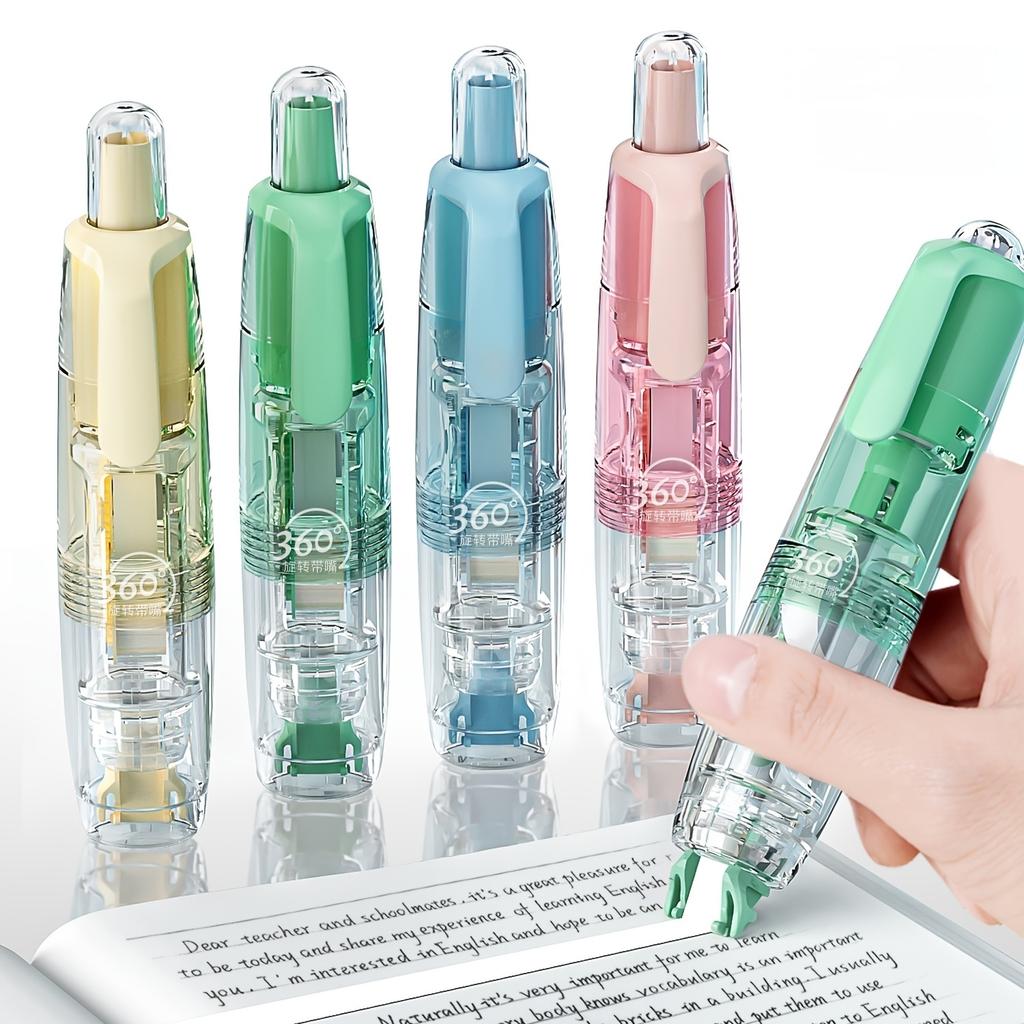 New for Summer - Retractable White Correction Tape, Cute Pen-Shaped Applicator for Easy Use, Instantly Correct Mistakes