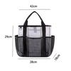 Women Mesh Beach Bag Large Capacity Multi Pockets Shoulder Tote Lightweight Waterproof Travel Storage Bag Summer Handbag