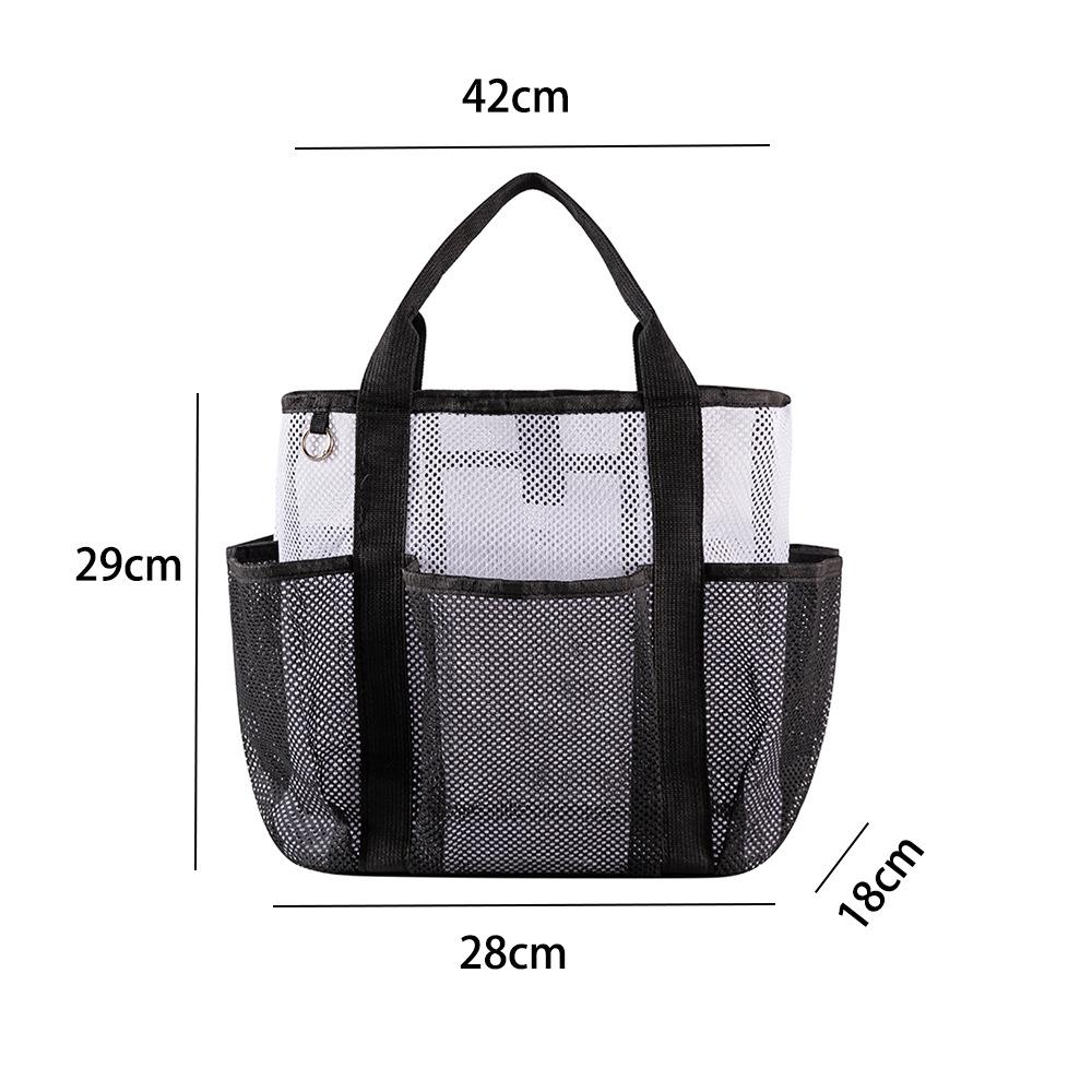Women Mesh Beach Bag Large Capacity Multi Pockets Shoulder Tote Lightweight Waterproof Travel Storage Bag Summer Handbag