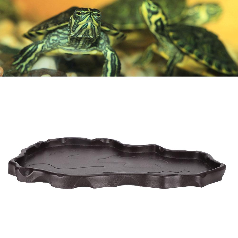 NW29 Plastic Reptiles Feeder Basin Snake Frogs Drinking Feeding Dish Landscape Decorations