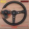 JDM Prototipo Style Black Edition Steering Wheel 14inch Leather Modified Sports Steering Wheel Car Accessories