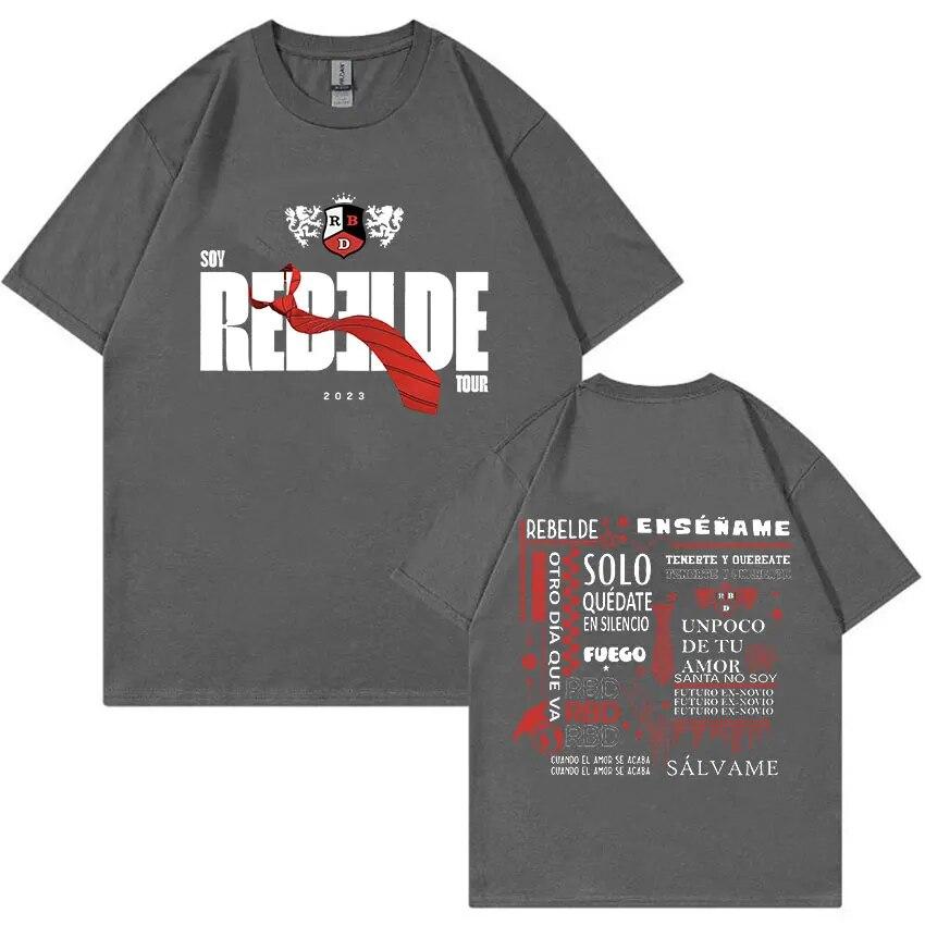 Rebelde RBD Tour Concert Graphic T-Shirt Unisex's WoUnisex Hip Hop Aesthetic T-shirts Fashion 100% Cotton Oversized T Shirt Streetwear