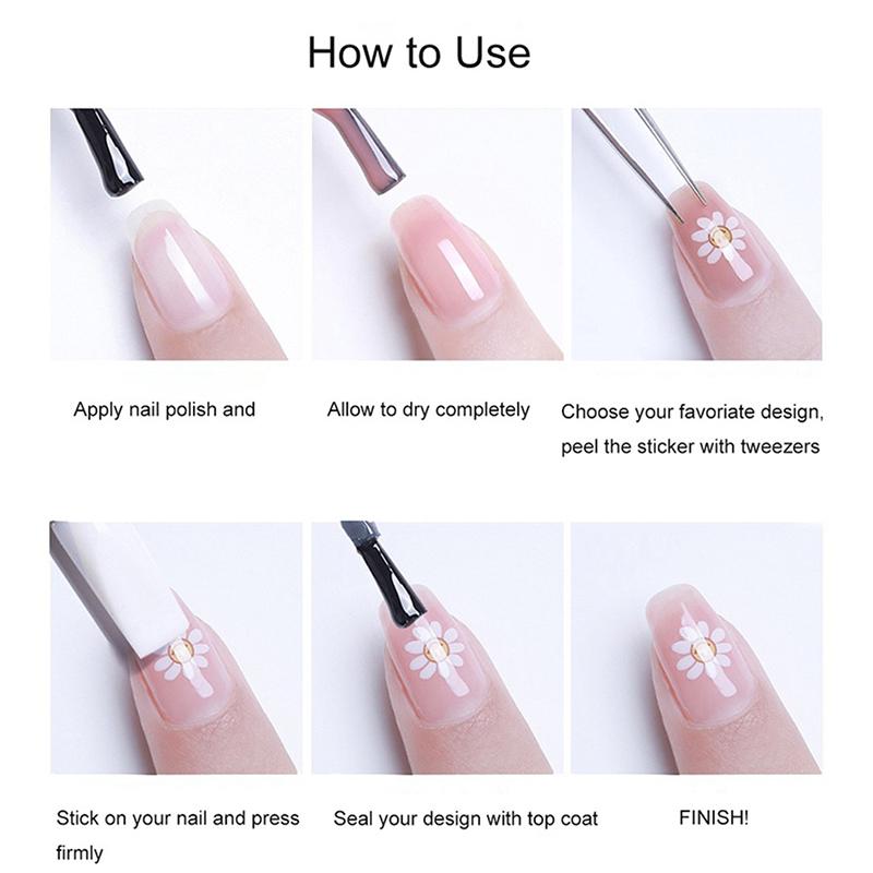 Cute Retro Rabbit 5D Nail Sticker Decal Nail Art Adhesive Diy Manicure Decor