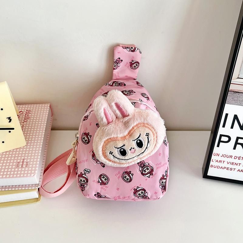 Summer new children's cartoon Labubu chest bag waist bag versatile crossbody bag travel lightweight storage bag