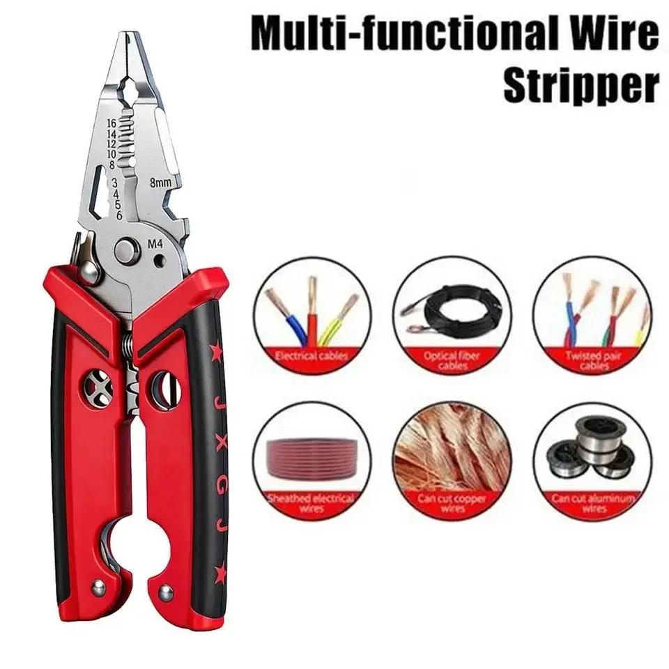 18 In 1 Electrician Crimper Pliers Multipurpose Wire Stripper Professional Double-Blade Hand-held Disassembly Tools for Wiring