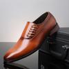 2025 New Men's Large Size Business Dress Leather Shoes Fashion Casual Side Lace Up Men's Shoes Men Shoes
