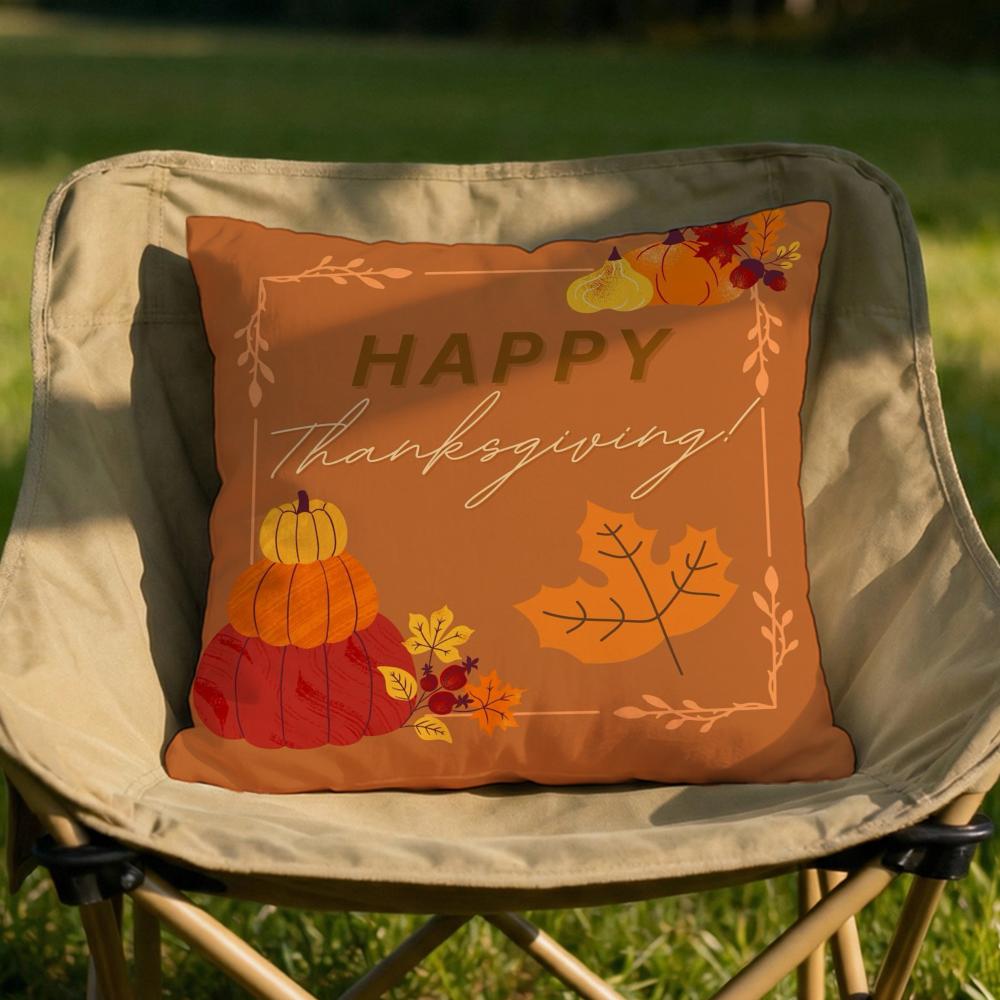 Thanksgiving Pumpkin  Maple Cushion Cover Soft Reversible  Durable Pillow Cover  MultiScene Use for Home  Car Daily Comfort