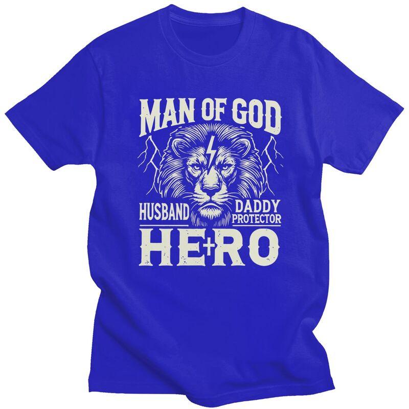 Anpassad Mode Guds Man Make Pappa Beskyddare Hjälte T-shirt Herr Kortärmade T-shirts Streetwear T-shirts Smal Passform T-shirts