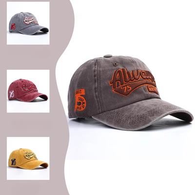 Washed Casual Youth Letter Embroidered Sun Hat Men Street Fashion Baseball Cap Baseball Cap Girl Hat