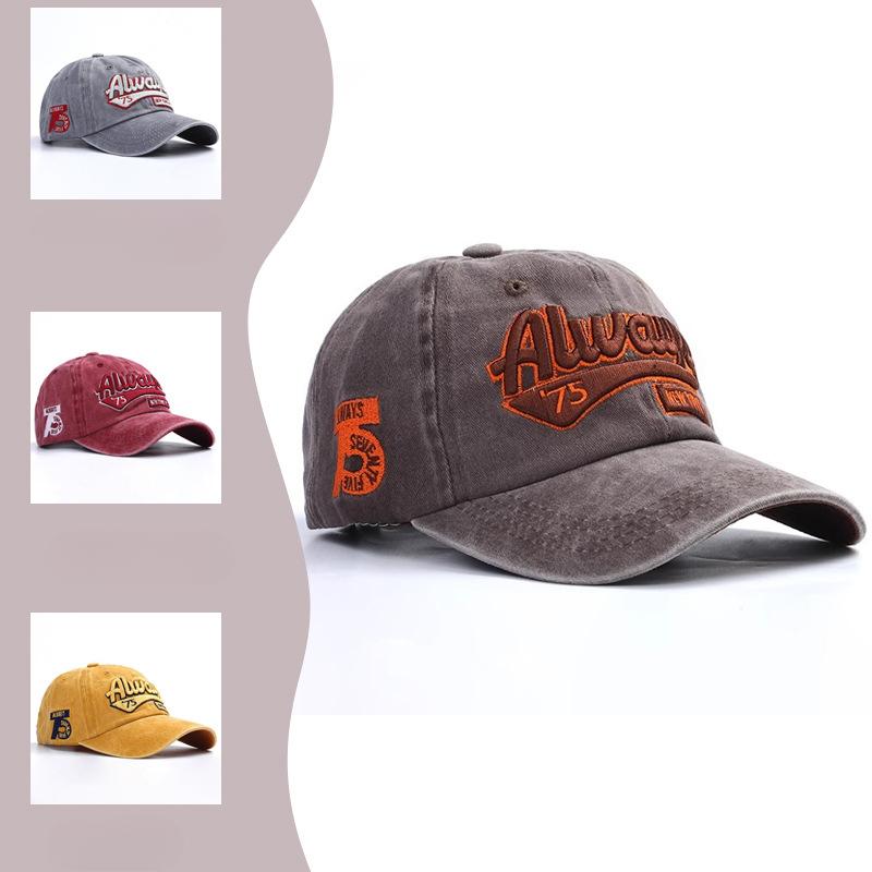 Washed Casual Youth Letter Embroidered Sun Hat Men Street Fashion Baseball Cap Baseball Cap Girl Hat