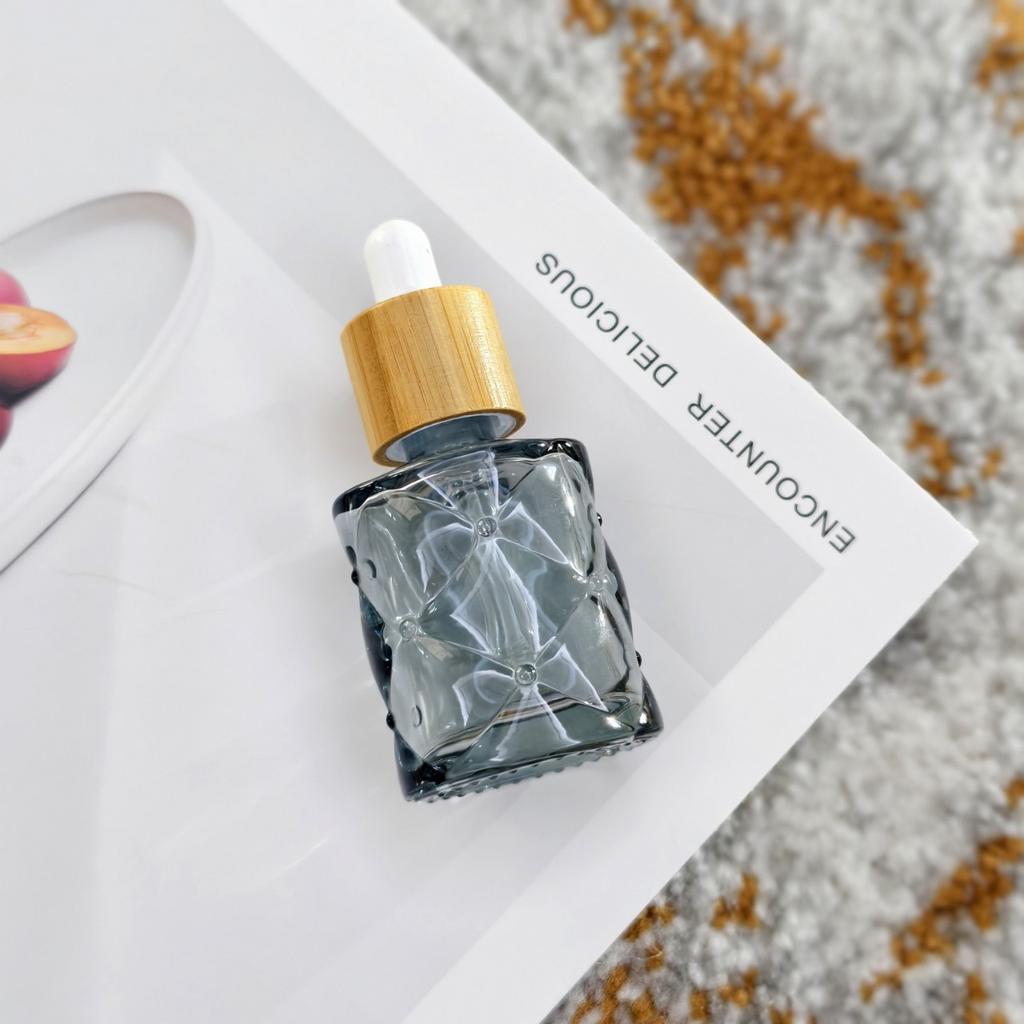 10ml Clear Glass Dropper Bottle with Bamboo Cap Empty Pipette Bottles for Essential Oil Aromatherapy Liquid Dropper Bottle