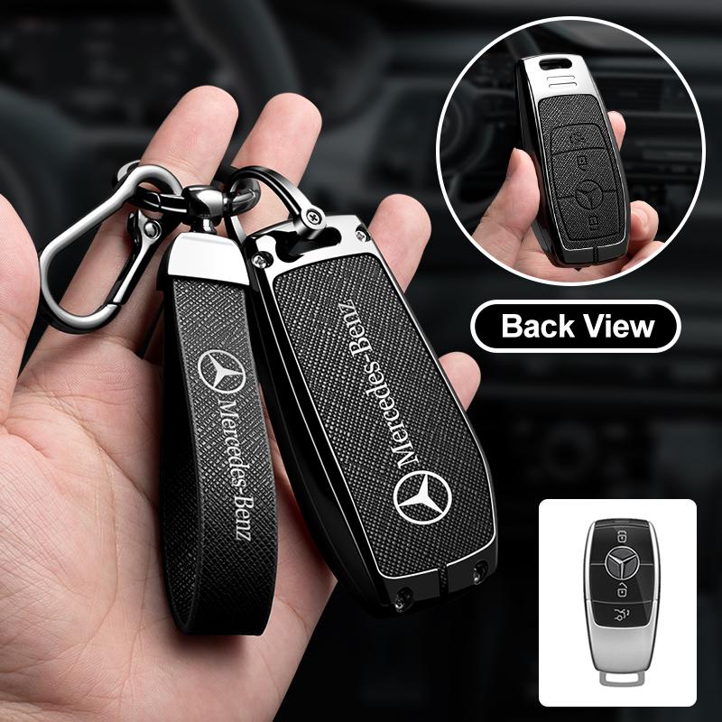 

Zinc Alloy Leather Car Key Case Cover Shell For Mercedes Benz AMG A C E S G Class GLC CLE CLA GLB GLS W177 W205 W213 W222 X167 чёрный
