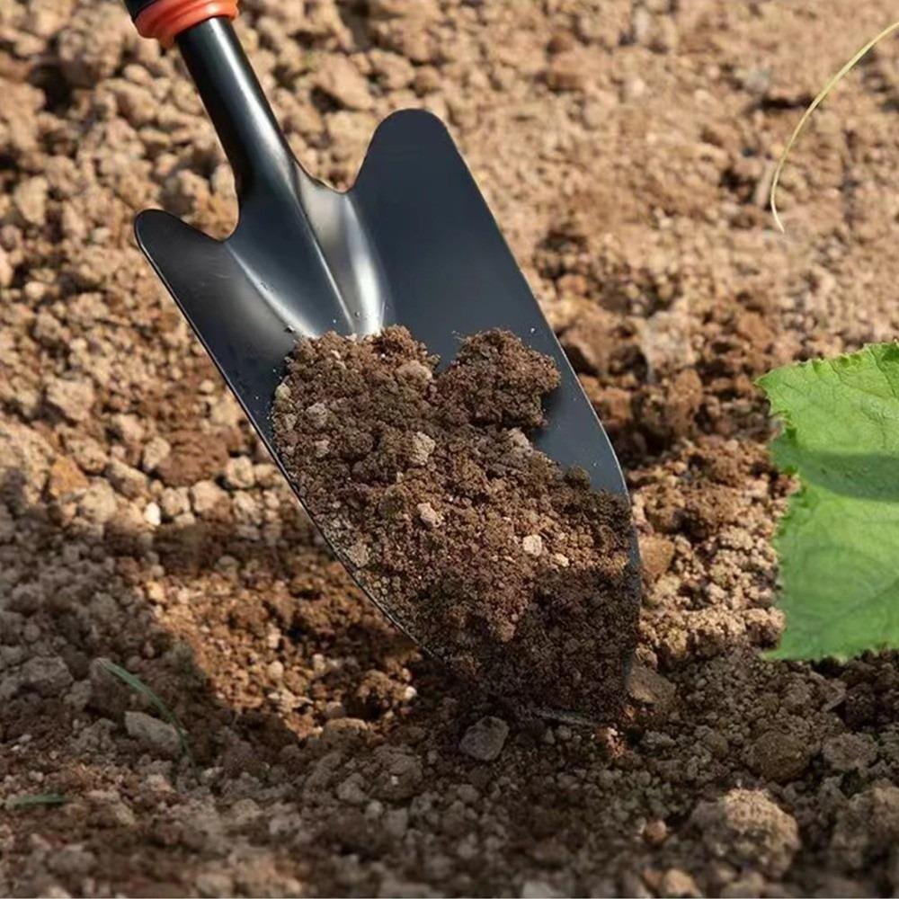 Multifunctional Small Digging Soil Shovel Black Handle Planting Tool Durable Garden Trowel Garden