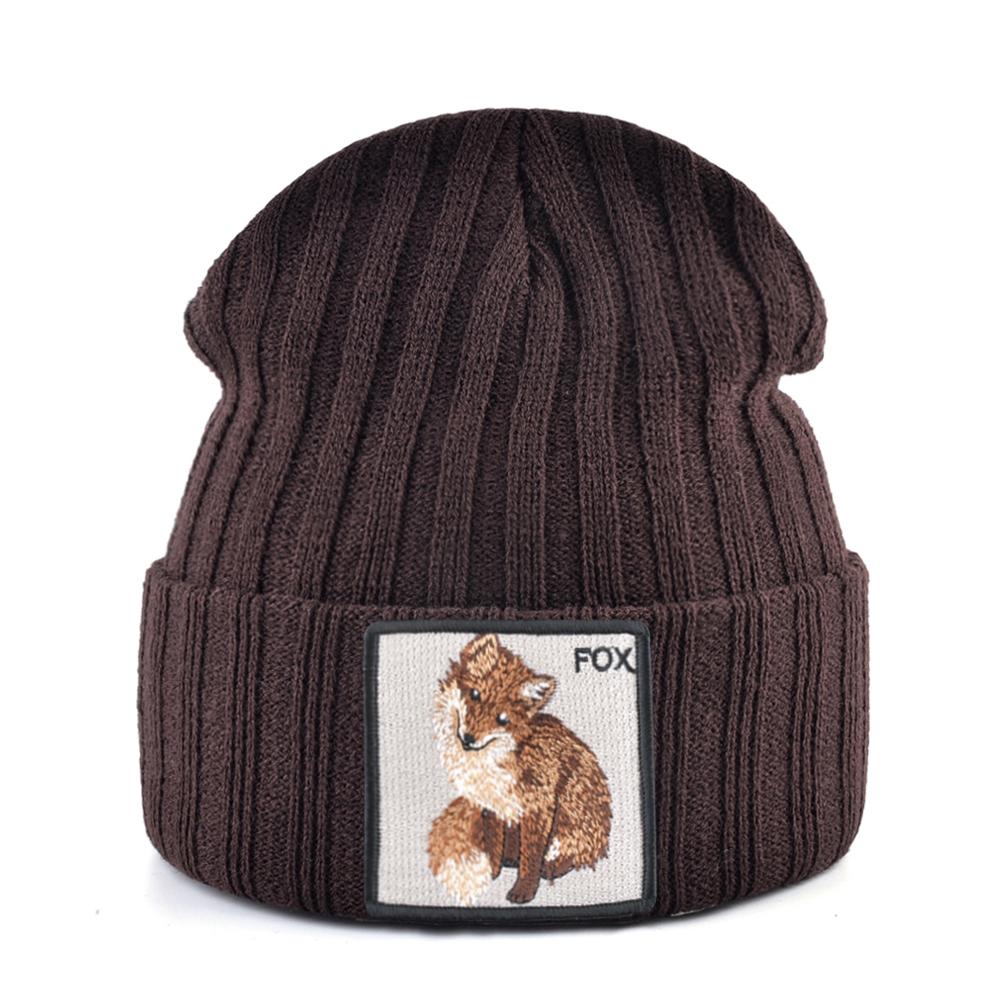 Hats For Knitted Fashion New Men Women Wolf Pattern Skullies Beanies Unisex Knitting Streetwear Hip Hop Bonnet Caps Kpop Gorras