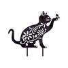 Cat Decorative Garden Stake Iron Hollow Exquisite Cat Garden Decor