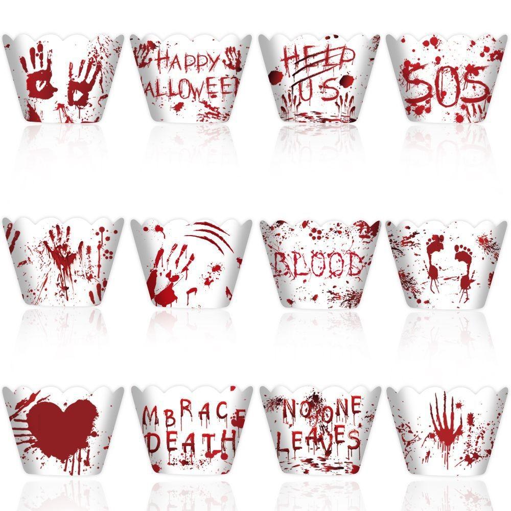 Halloween Blood Hand Pattern Cake Border Accessories Set Party Venue Decor