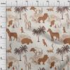 oneOone Cotton Flex Brown Fabric Tropical Animal Sewing Craft Projects Fabric Prints By Yard 40 Inch