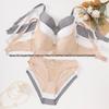 European & American Sexy Lace Hollow-Out Lingerie Set: Push-Up Bra & Low-Waist Panties with Pure Cotton Crotch, Breathable & Comfortable