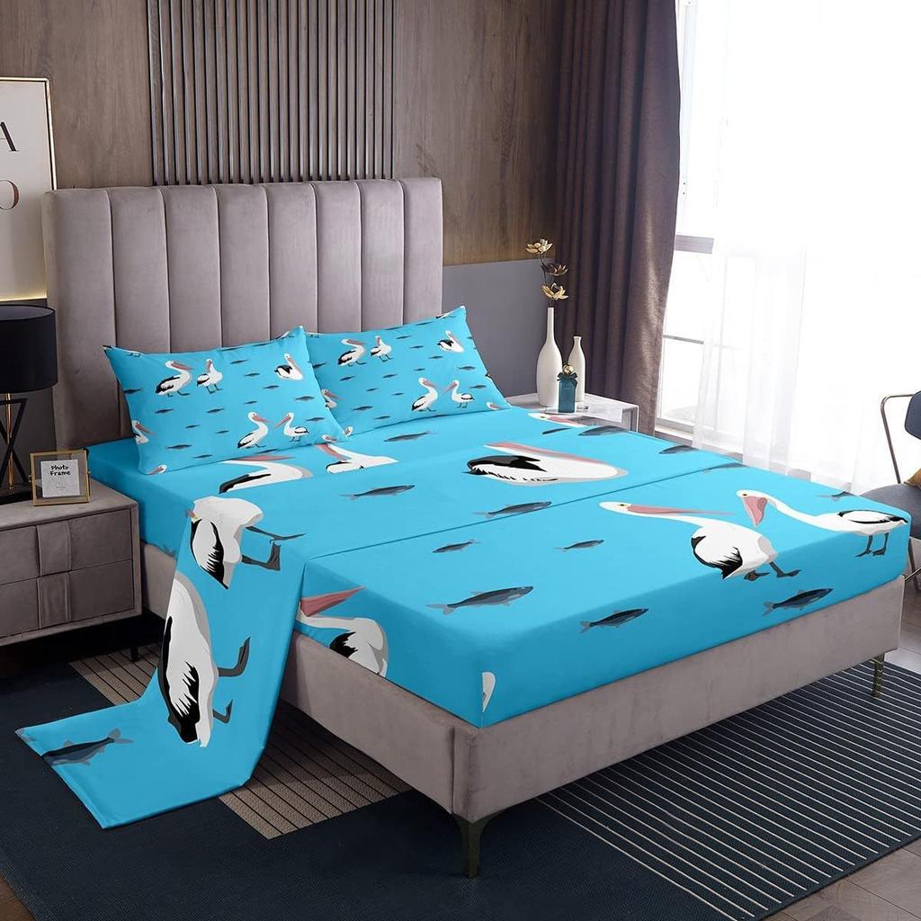 Cartoon Animal Dog Pattern Bed Hat Four-Piece Bedding Set Bedroom Dormitory Bedding Decoration